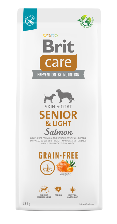 Brit Care Dog Grain-free Senior and Light Salmon kutyatp (2x12kg)