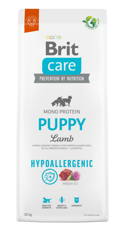 Brit Care Dog Hypoallergenic Puppy lamb kutyatp, tp kutynak, szraz eledel, kutyaeledel
