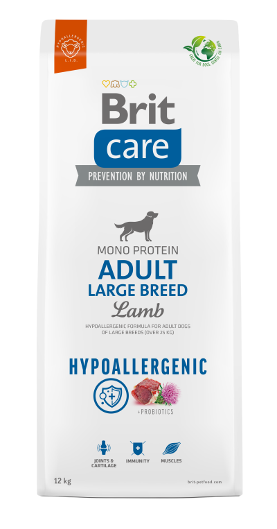 Brit Care Dog Hypoallergenic Adult Large Lamb kutyatp, tp kutynak, szraz eledel, kutyaeledel