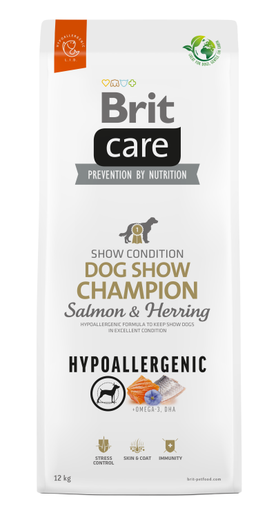 Brit Care Dog Hypoallergenic Salmon&Hering Show Champion kutyatp (2x12kg)