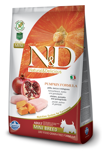 N&D Dog Grain Free Chicken Pumpkin and Pomegranate Adult Mini kutyatp