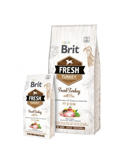Brit Fresh Turkey with Pea Adult Fit & Slim kutyatp (2x12 kg)