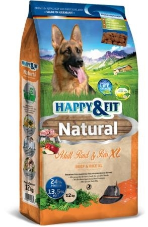 Happy & Fit Natural Adult Rind&Reis XL kutyatp