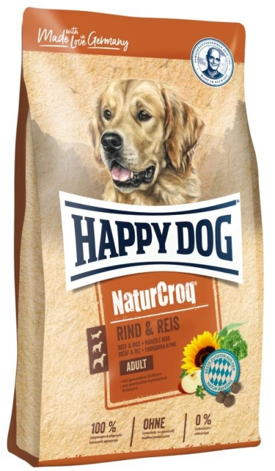 Happy Dog NaturCroq Rind and Reis tp kutyknak, happy dog kutyatp