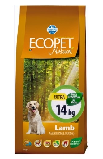 Ecopet Natural Lamb Medium kutyatp, tp kutynak, szraz eledel, kutyaeledel