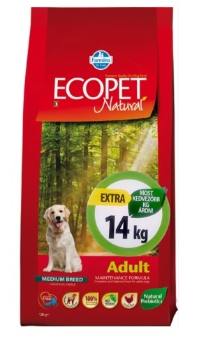 Ecopet Natural Adult Medium kutyatp, tp kutynak, szraz eledel, kutyaeledel