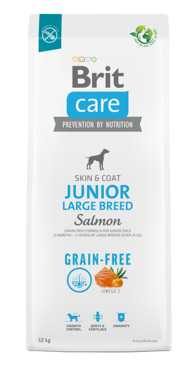Brit Care Dog Grain-Free Junior Large Breed Salmon kutyatáp, táp kutyának, száraz eledel, kutyaeledel