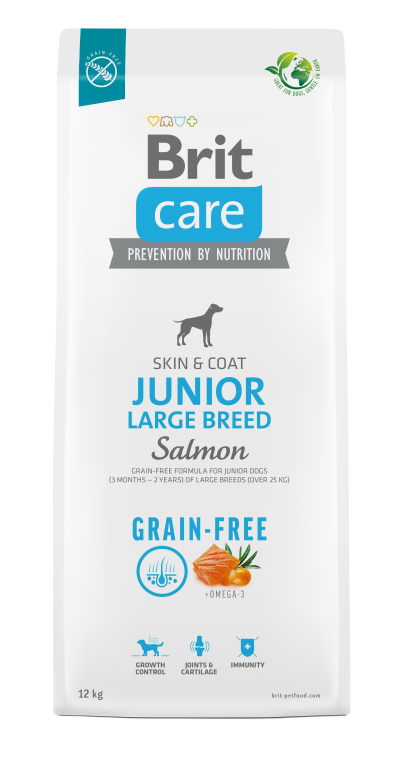 Brit Care Dog Grain-Free Junior Large Breed Salmon kutyatp (2x12kg)