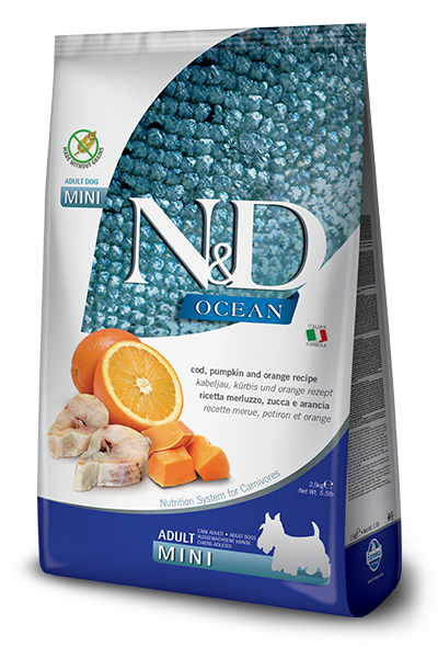 N&D Dog Ocean Codfish, Pumkin, Orange Adult Mini kutyatáp