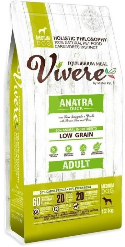 Vivere Low Grain Adult Medium Duck kutyatp