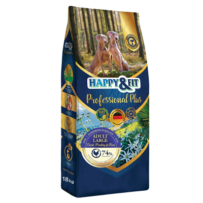 Happy & Fit Professional Plus Adult Large Fresh Poultry&Rice kutyatp (2x18 kg)