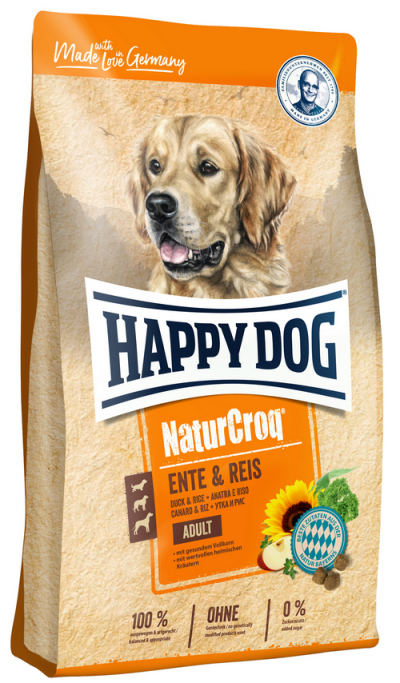 Happy Dog NaturCroq Ente and Reis táp kutyáknak (12 kg)