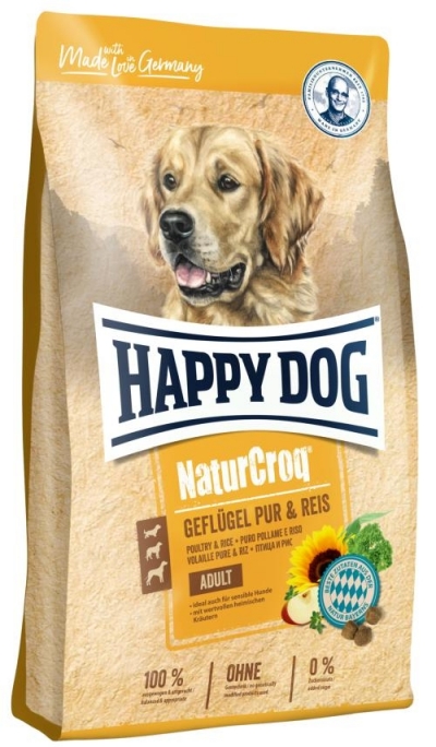 Happy Dog NaturCroq Geflügel and Reis táp kutyáknak, happy dog kutyatáp