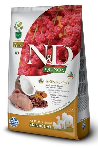 N&D Quinoa Skin&Coat Hering kutyatáp  (2x7 kg)