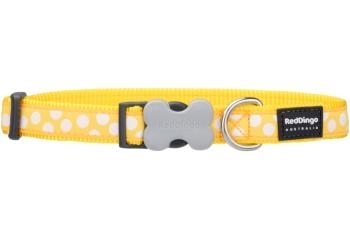 Red Dingo nyakörv Design White Spots on Yellow kutyanyakörv (20 mm x 31-47 cm)