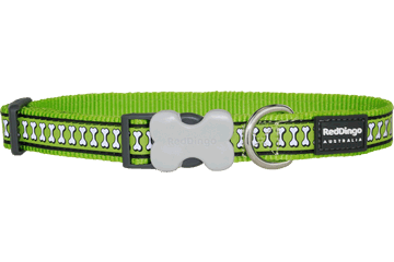 Red Dingo fényvisszaverő nyakörv kutyának lime green, Fényvisszaverő nyakörv kutyának, kutya nyakörv több méretben