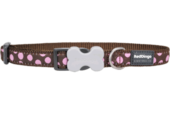 Red Dingo nyakrv Design Pink Spots on Brown