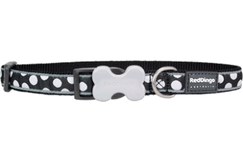 Red Dingo nyakrv Design White Spots on Black (15 mm x 24-37 cm)