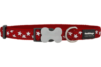 Red Dingo nyakrv Design Stars White on Red